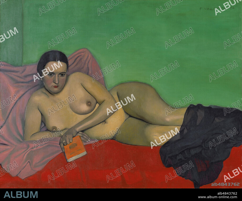 FéLIX EDOUARD VALLOTTON. Femme nue tenant un livre.
