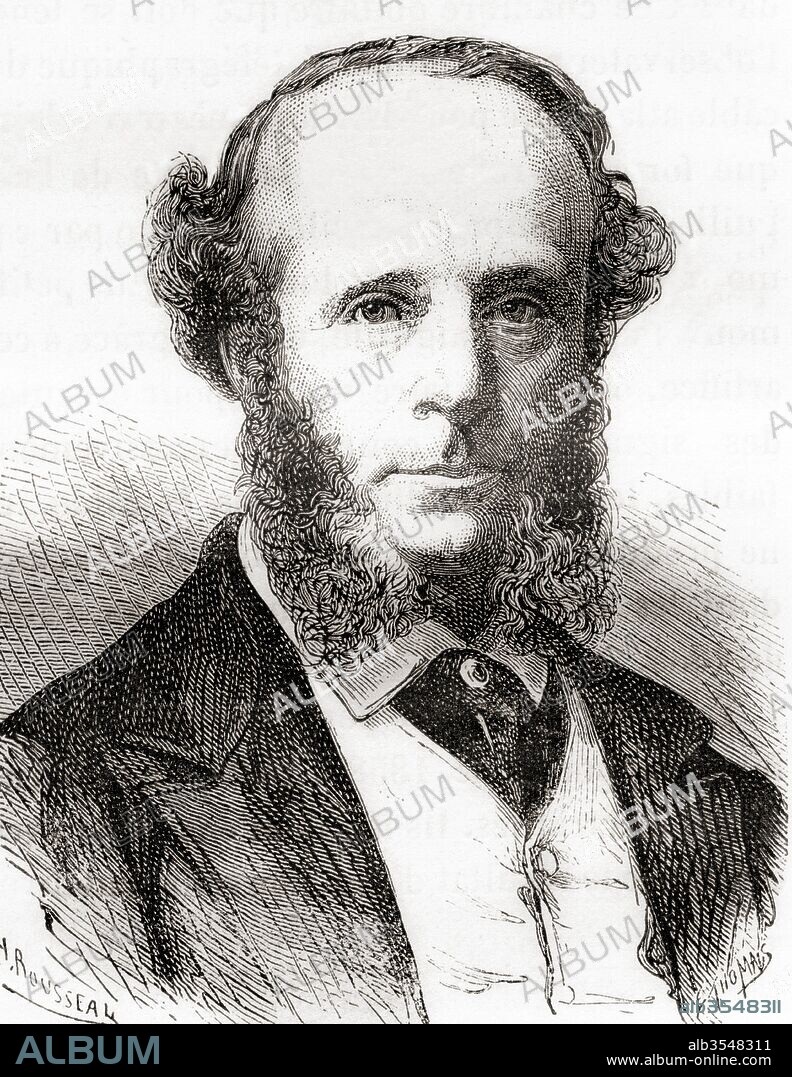 Edward Orange Wildman Whitehouse, 1816 – 1890. English surgeon and chief electrician of the transatlantic telegraph cable for the Atlantic Telegraph Company. From Les Merveilles de la Science, published c.1870.