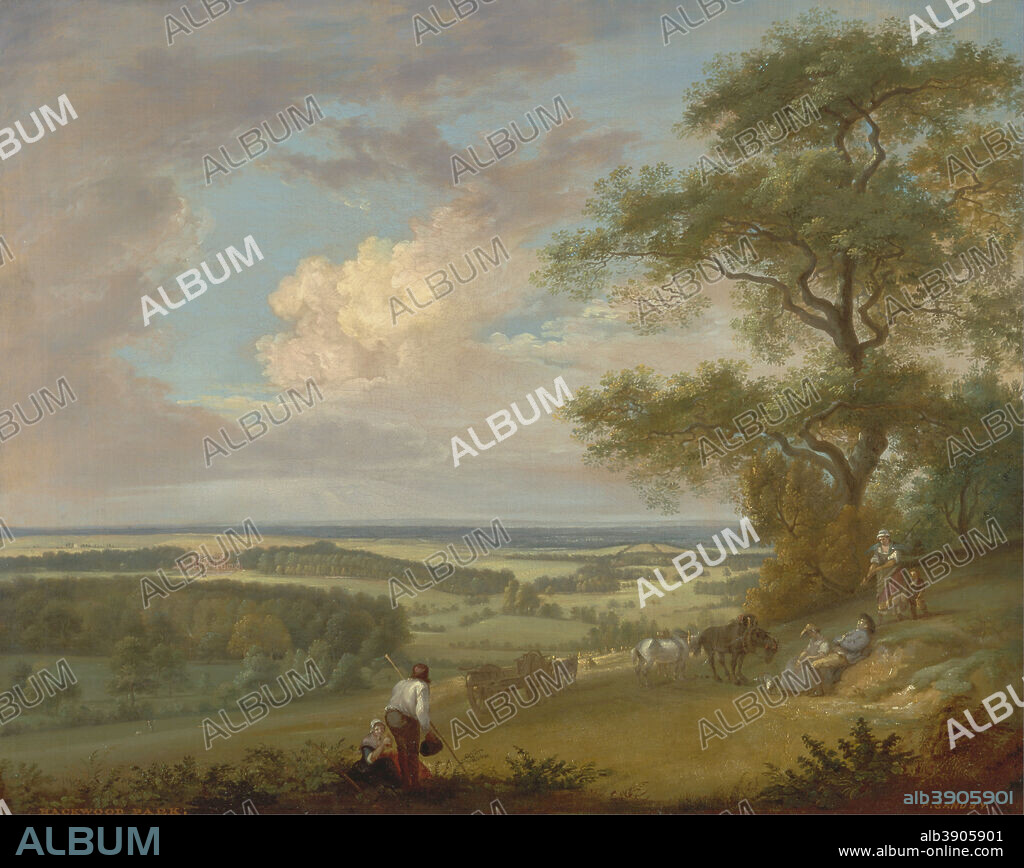 PAUL SANDBY. Hackwood Park, Hampshire. Date/Period: Undated, exhibited 1764. Painting. Oil on canvas. Height: 1,022 mm (40.23 in); Width: 1,276 mm (50.23 in).