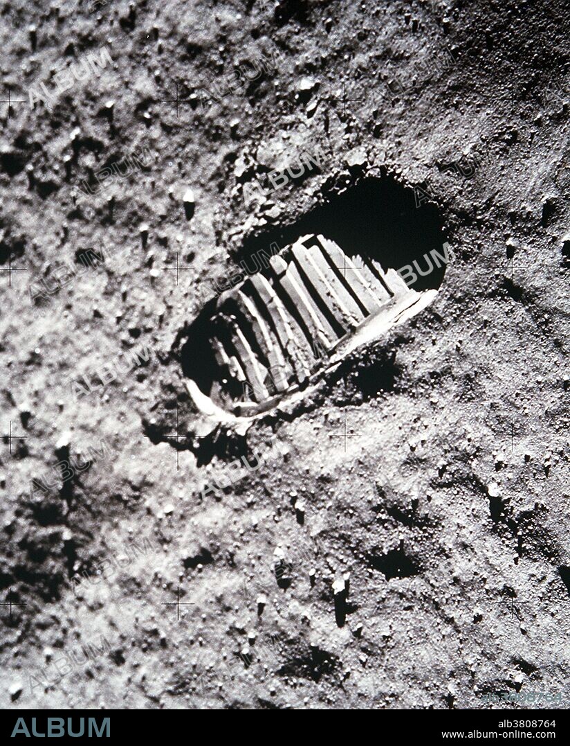 A close-up view of an astronaut's bootprint in the lunar soil, photographed with a 70mm lunar surface camera during the Apollo 11 extravehicular activity (EVA) on July 20, 1969. While astronauts Neil A. Armstrong, commander, and Edwin E. Aldrin Jr., lunar module pilot, descended in the Lunar Module (LM) "Eagle" to explore the Sea of Tranquility region of the moon, astronaut Michael Collins, command module pilot, remained with the Command and Service Modules (CSM) "Columbia" in lunar orbit.
