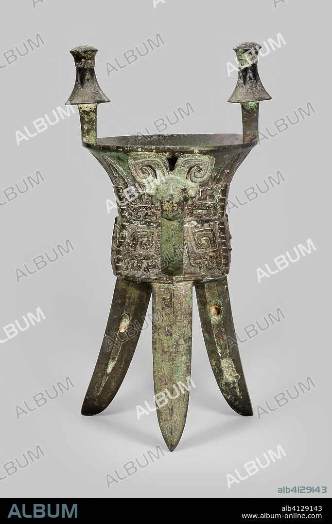 Goblet (jia). China. Date: 1200 BC-1046 BC. Dimensions: 51.5 × 23.5 cm (20 1/4 × 9 1/4 in.). Bronze. Origin: China.
