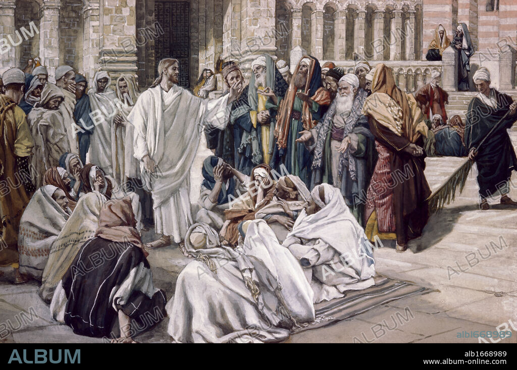 Pharisees Question Jesus  James Tissot (1836-1902 French).