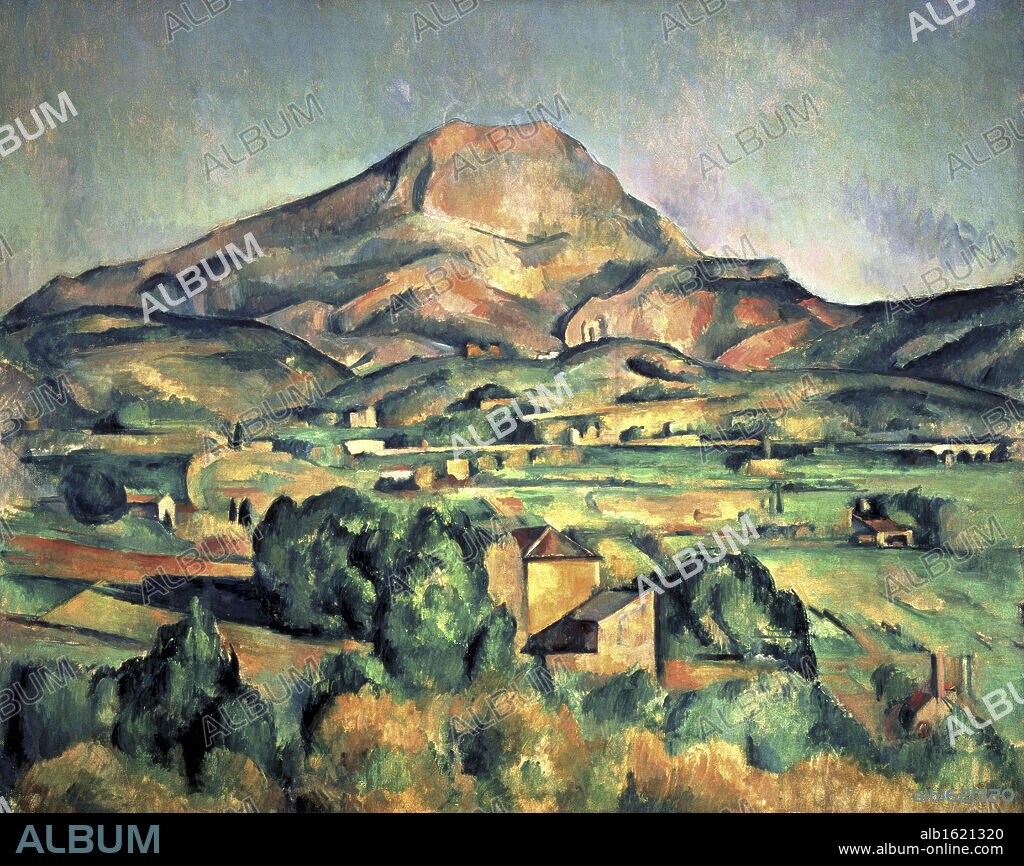 PAUL CÉZANNE. Mont Sainte-Victoire  1885-1895  Paul Cezanne (1839-1906 French)  Oil on canvas  Barnes Foundation, Merion, Pennsylvania, USA.