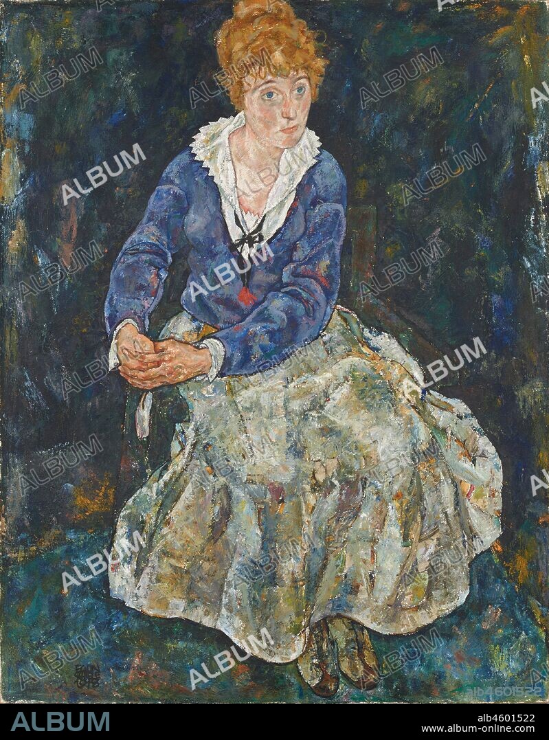 EGON SCHIELE. Portrait of Edith Schiele, artist's wife.