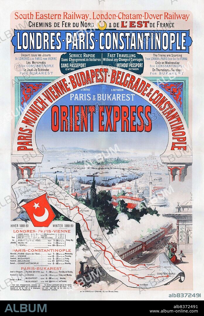 The Orient Express was the name of a long-distance passenger train service created in 1883 by Compagnie Internationale des Wagons-Lits (CIWL).<br/><br/>. The route and rolling stock of the Orient Express changed many times. Several routes in the past concurrently used the Orient Express name, or slight variants thereof. Although the original Orient Express was simply a normal international railway service, the name has become synonymous with intrigue and luxury travel. The two city names most prominently associated with the Orient Express are Paris and Constantinople (Istanbul), the original endpoints of the timetabled service.<br/><br/>. The Orient Express was a showcase of luxury and comfort at a time when travelling was still rough and dangerous. CIWL soon developed a dense network of luxury trains all over Europe, whose names are still remembered today and associated with the art of luxury travel (such as the Blue Train, the Golden Arrow, North Express and many more). CIWL became the first and most important modern multinational dedicated to transport, travel agency, and hospitality with activities spreading from Europe to Asia and Africa.