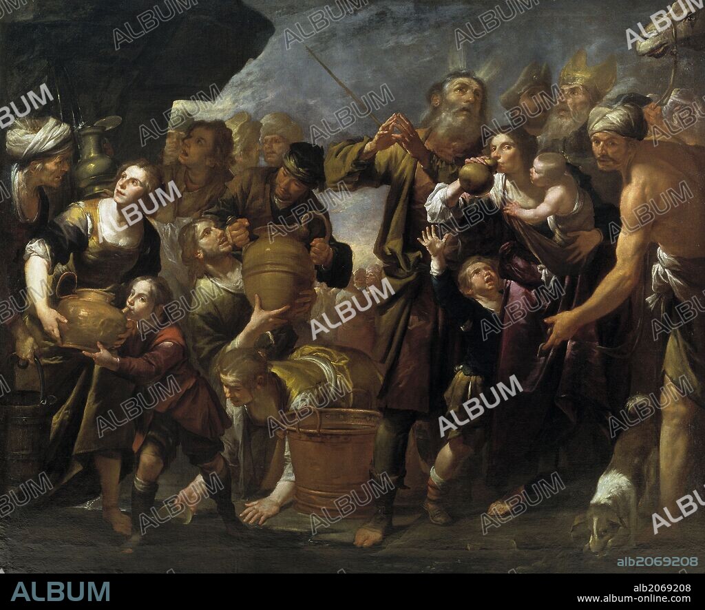 GIOVACCHINO ASSERETO. Gioacchino Assereto / 'Moses Drawing Water from the Rock', ca.  1640, Italian School, Oil on canvas, 245 cm x 300 cm, P01134.