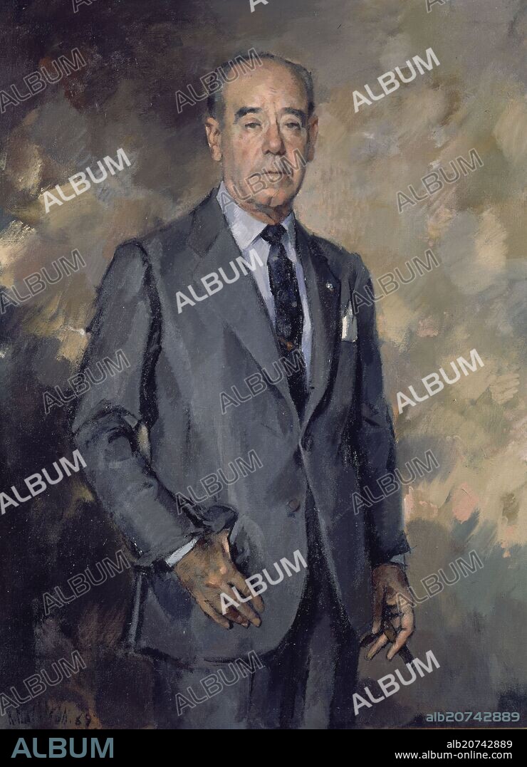 RICARDO MACARRON (1926-2004). LUIS DE URQUIJO Y LANDECHO (1899-1975) MARQUES DE BOLARQUE - 1969 - O/L - 116X89 CM.