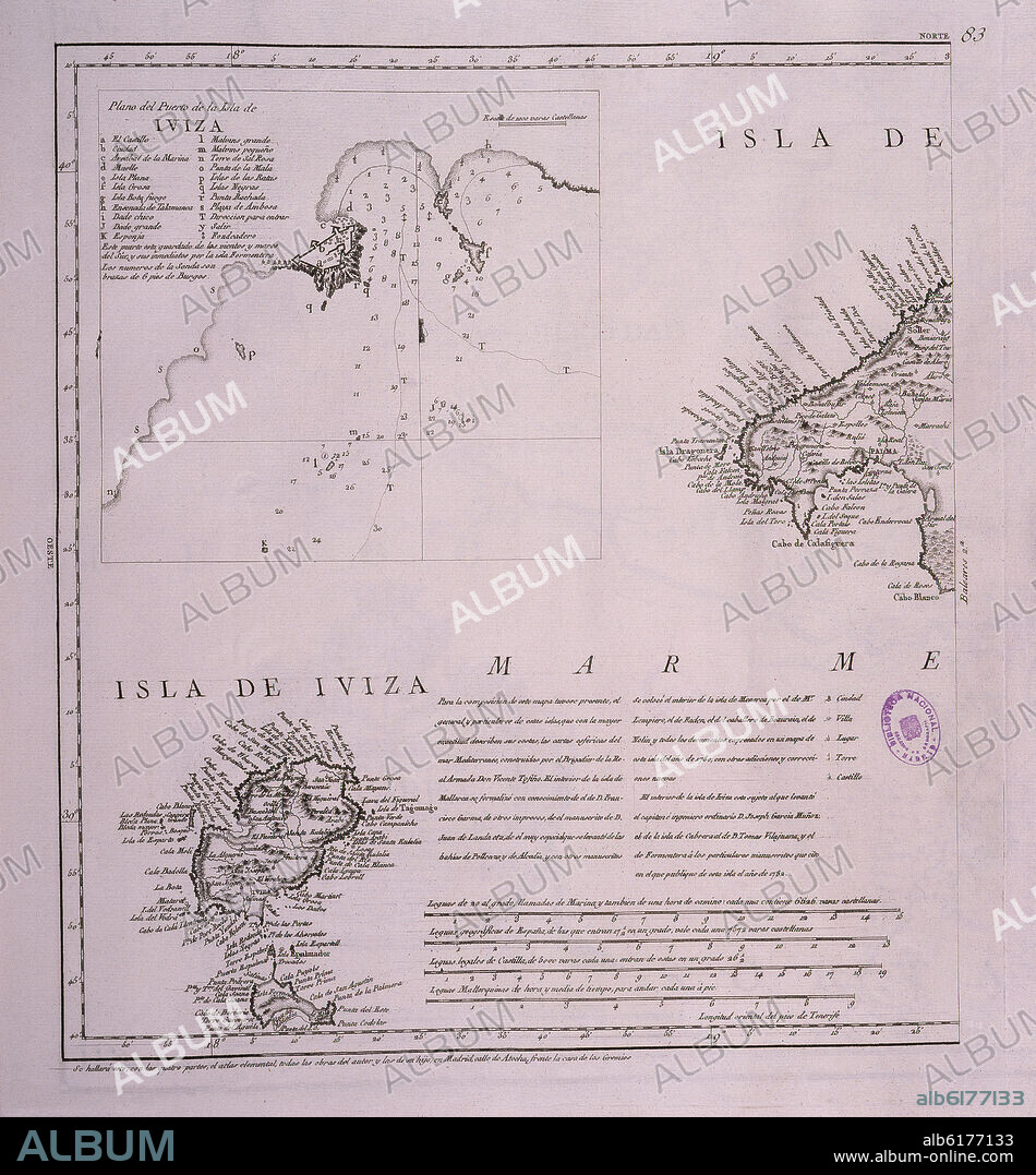 LOPEZ TOMAS. DET DE IBIZA EN EL MAPA GEOGRAFICO Y GENERAL DE LAS ISLAS BALEARES Y PITHYUSAS - 1793.