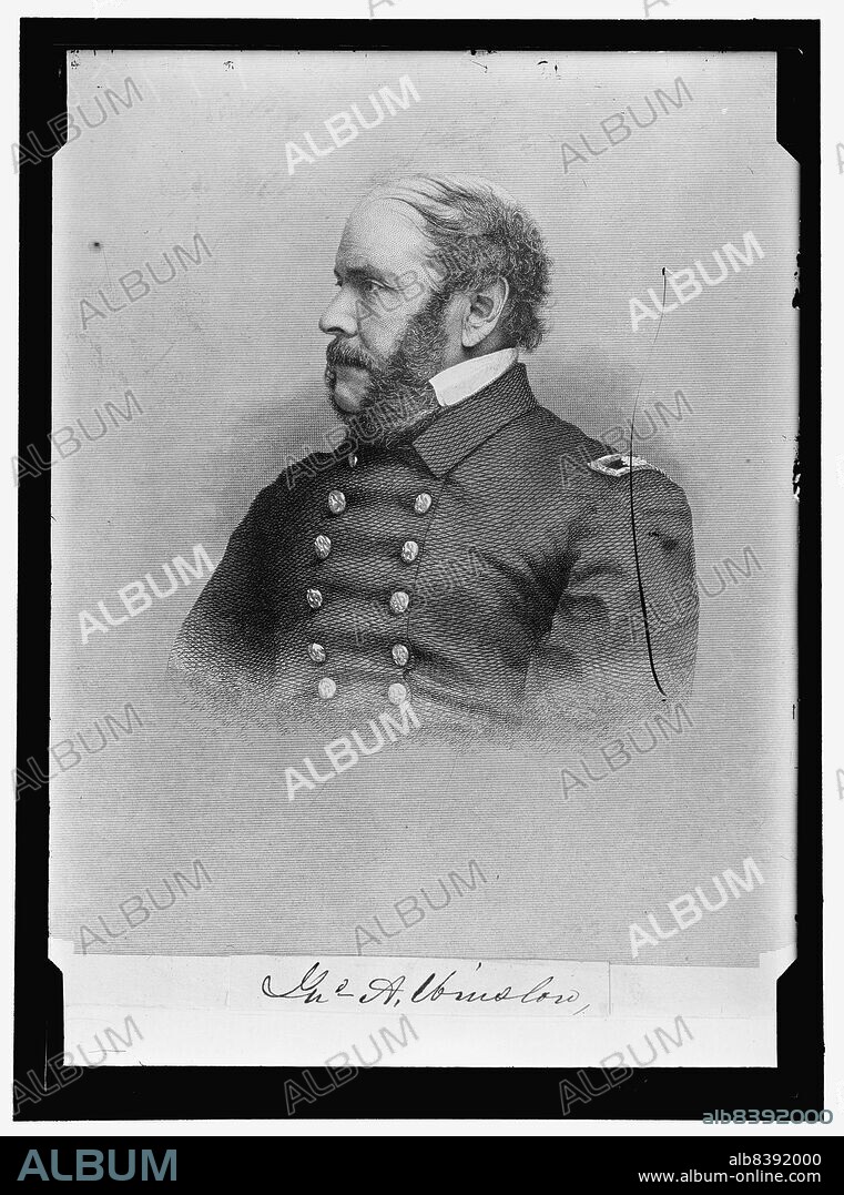 HARRIS & EWING. General [sic] Winslow, between 1910 and 1917. US Navy officer John Ancrum Winslow, rear admiral. Served in the Mexican-American War and the American Civil War. Photograph of engraving published 1860s-1890s.