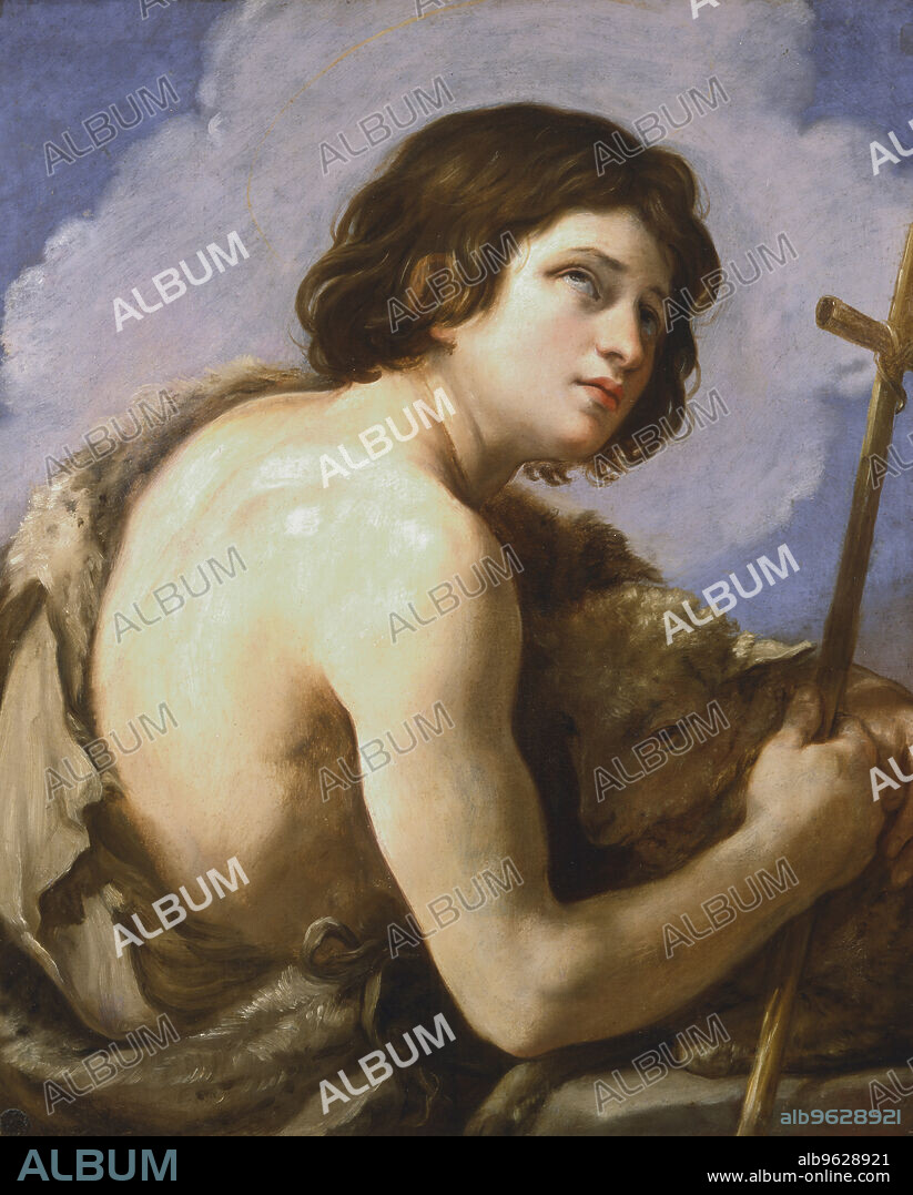 GUIDO RENI. 'St John the Baptist', c1595-1642. St John the Baptist dressed in animal skin, holding a lamb and a simple wooden cross.