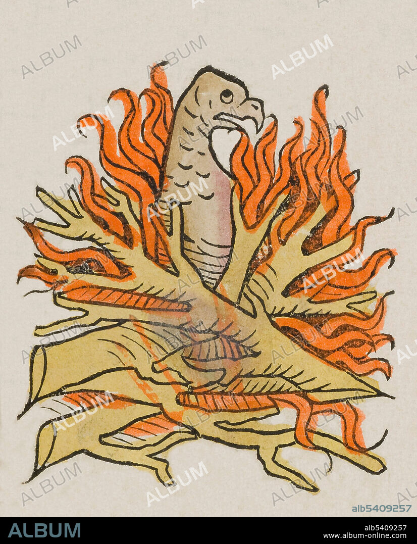 Hortus Sanitatis, Legendary Creature, Phoenix, 1547