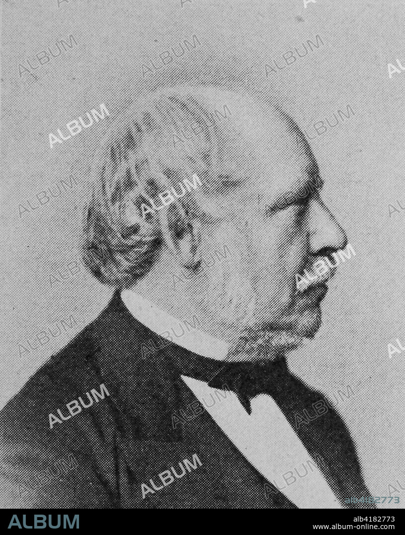 Gustav Mevissen, after 1884 known as Gustav von Mevissen,, 20 May 1815 - 13 August 1899), was a German businessman and politician, reproduction of a photo from the year 1895, digital improved.