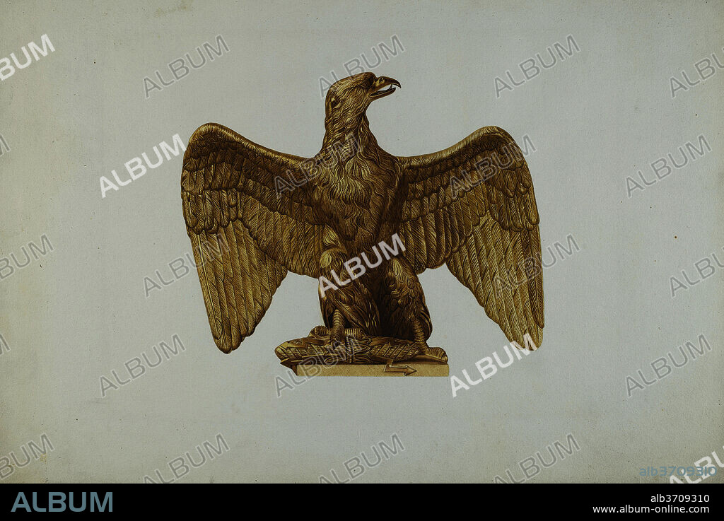 ROBERT POHLE. Architectural Ornament (Eagle). Dated: 1935/1942. Dimensions: overall: 34.8 x 49.7 cm (13 11/16 x 19 9/16 in.). Medium: watercolor, graphite, and pen and ink on paper.