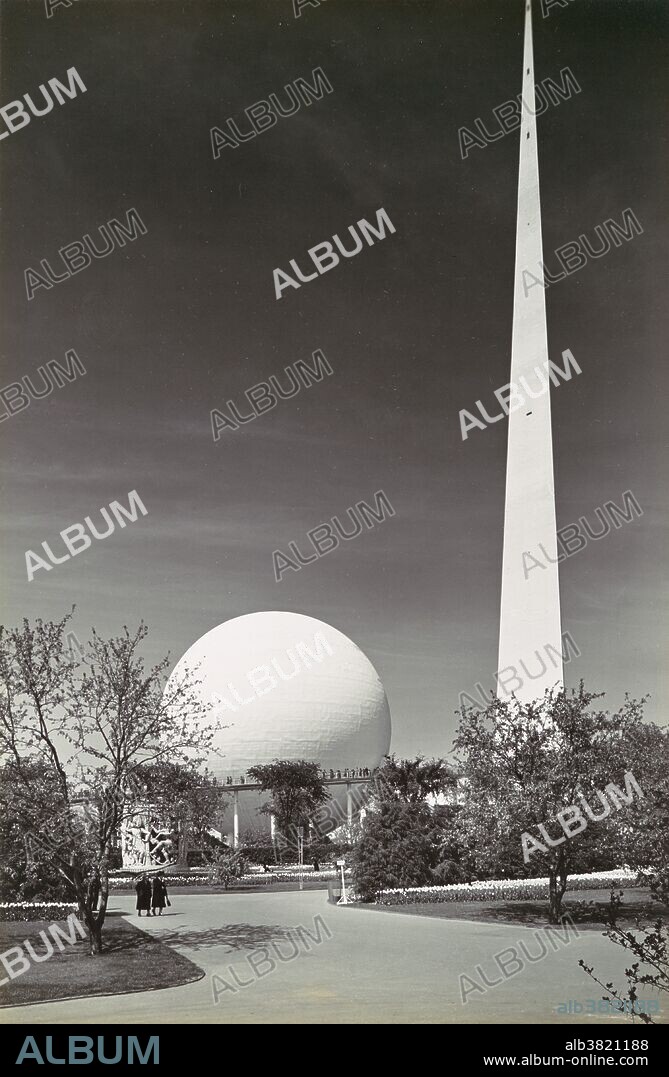 The Trylon and Perisphere were two modernistic structures, together known as the "Theme Center," at the center of the New York World's Fair of 1939-1940 photographed by Samuel H. Gottscho, 1939. The 1939-40 New York World's Fair, which covered the 1,216 acres of Flushing Meadows-Corona Park, was the second largest American world's fair of all time, exceeded only by St. Louis's Louisiana Purchase Exposition of 1904. Many countries around the world participated in it, and over 44 million people attended its exhibits in two seasons. The NYWF of 1939-1940 was the first exposition to be based on the future, with an opening slogan of "Dawn of a New Day", and it allowed all visitors to take a look at "the world of tomorrow". Although the United States would not enter the Second World War until the end of 1941, the fairgrounds served as a window into the troubles overseas. Countries under the thumb of the Axis powers in Europe in 1940 like Poland, Czechoslovakia, and France ran their pavilions with a special nationalistic pride. The only major world power that did not participate for the 1939 season was Germany, citing budget pressures. The USSR Pavilion was dismantled after the first season, leaving an empty lot called "The American Commons". The 1939 World's Fair made a strong impression on attendees and influenced a generation of Americans.