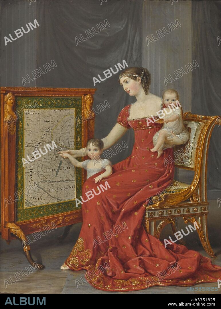 ANDREA APPIANI (1754-1817). Princess Augusta, Madame de Beauharnais (1788-1851), Duchess of Leuchtenberg, with her Daughters Joséphine and Eugénie.