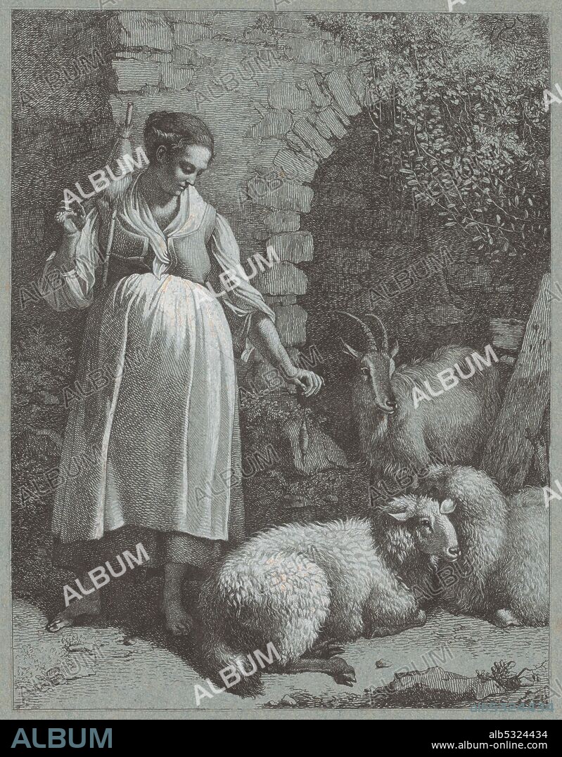 FRANCESCO LONDONIO. Woman Spinning Yarn by an Arch, 1764.