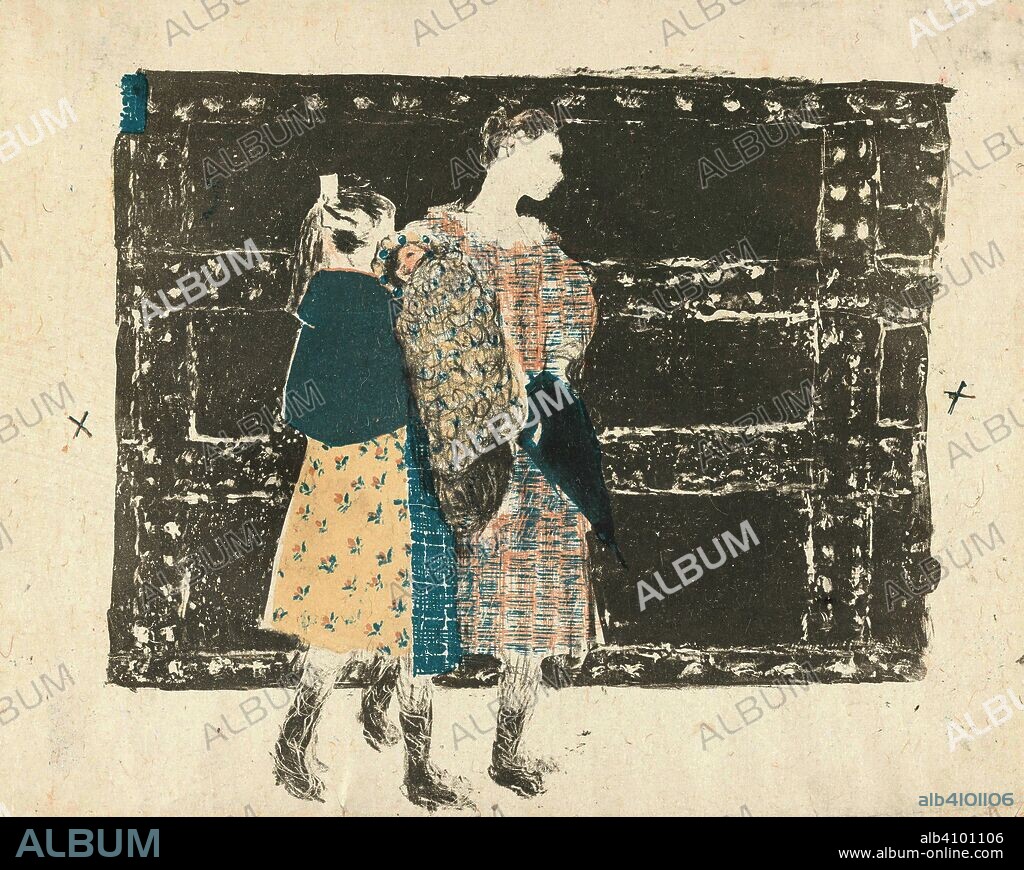 EDOUARD VUILLARD. Trial proof of On the Pont de l'Europe (Sur le Pont de l'Europe) from the series Paysages et intérieurs. Dimensions: 36 cm x 45 cm, 31.5 cm x 35 cm.