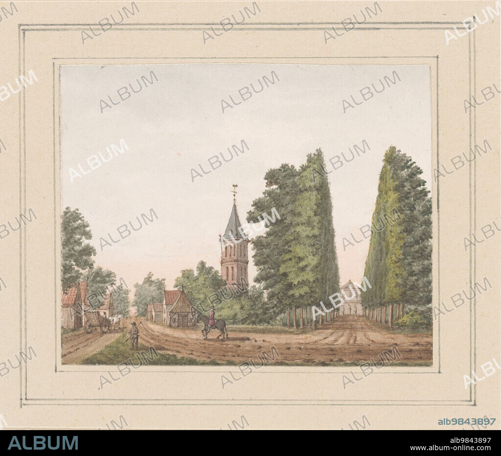 ANON. View of Oostkapelle with Huis Rijnsburg in Zeeland, c. 1750-c. 1800.