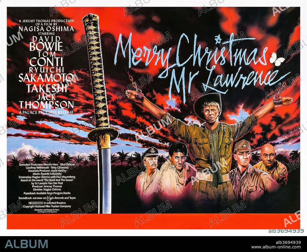 Poster of MERRY CHRISTMAS, MR. LAWRENCE, 1983, directed by NAGISA OSHIMA. Copyright RECORDED PIC-CINEVENTURE-ASAHI/UNIVERSAL.