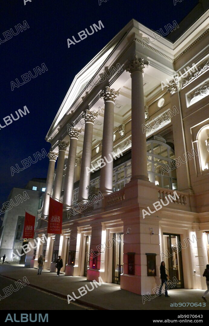 The Royal Opera House (ROH), in Covent Garden, central London. The large building is often referred to as simply "Covent Garden", after a previous use of the site of the opera house's original construction in 1732. It is the home of The Royal Opera, The Royal Ballet.