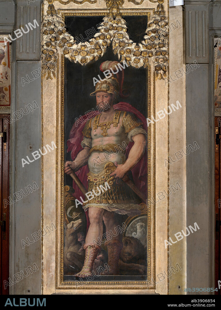GIORGIO VASARI. Portrait of Cosimo I de' Medici. Date/Period: 1555 - 1562. Painting. Fresco. Height: 280 mm (11.02 in); Width: 100 mm (3.93 in).