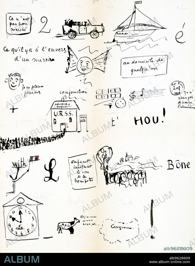 'Rebus: Hou!', c1920-1945. Robert Desnos (1900 - 1945) was a French surrealist poet, who developed the automatic writing style recording the associations and leaps of the subconscious mind.