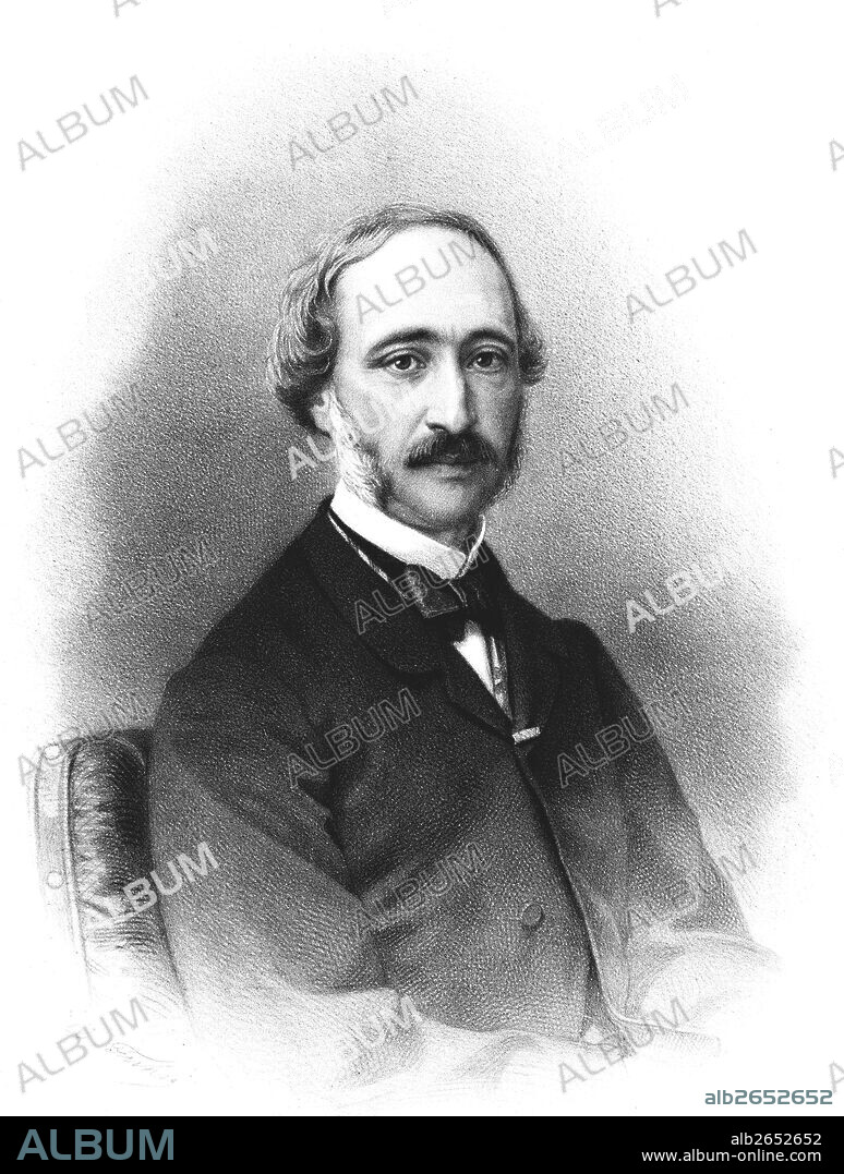Becquerel, Alexandre-Edmond (1820-1891), doctor en ciencias, profesor de física y meteorología francés. Grabado de 1865.