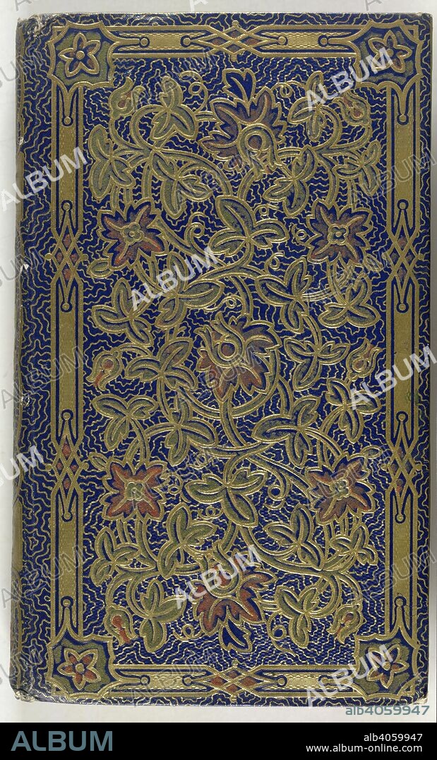JUST JEAN ETIENNE ROY. A blue binding with a gold tooled floral design. La France au douzieÌ€me sieÌ€cle pendant les reÌ€gnes de Louis-le-Gros et Louis-le-Jeune. Tours, 1850. Source: C.109.b.15 front binding / cover.