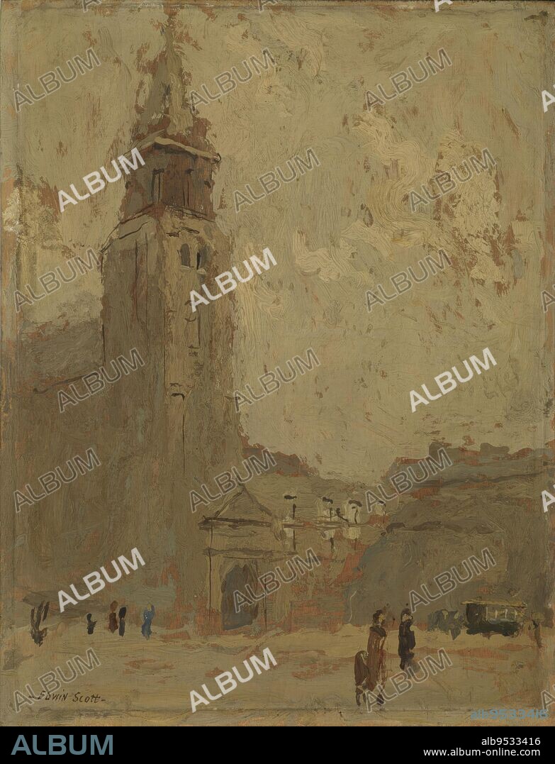 FRANK EDWIN SCOTT. Church of St. Germain des Pres. Date: n.d. oil on wood.