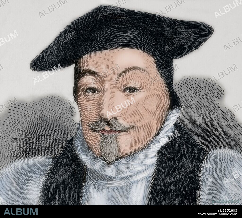 William Laud (1573-1645). Archbishop of Canterbury. Engraving in The Universal History, 1881. Colored.