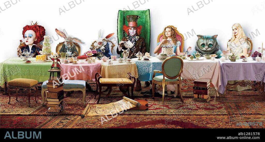 Poster de ALICIA EN EL PAIS DE LAS MARAVILLAS, 2010 (ALICE IN WONDERLAND), dirigida por TIM BURTON. Copyright WALT DISNEY PICTURES.