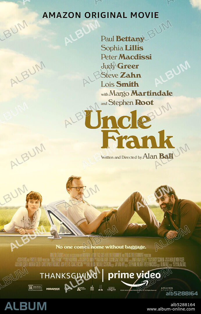PAUL BETTANY, PETER MACDISSI y SOPHIA LILLIS en MI TIO FRANK, 2020 (UNCLE FRANK), dirigida por ALAN BALL. Copyright AMAZON STUDIOS.