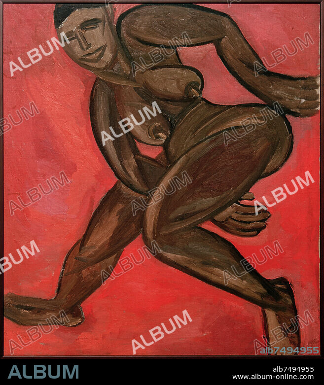 NATALIA SERGEJEWNA GONTSCHAROWA. Gontscharowa, Natalija 1881-1962. "Nackte schwarze Frau", 1911. Öl auf Leinwand, 108 × 96 cm. Inv. Nr. Sch.-1612 (1989). Moskau, Staatliche Tretjakow-Galerie.