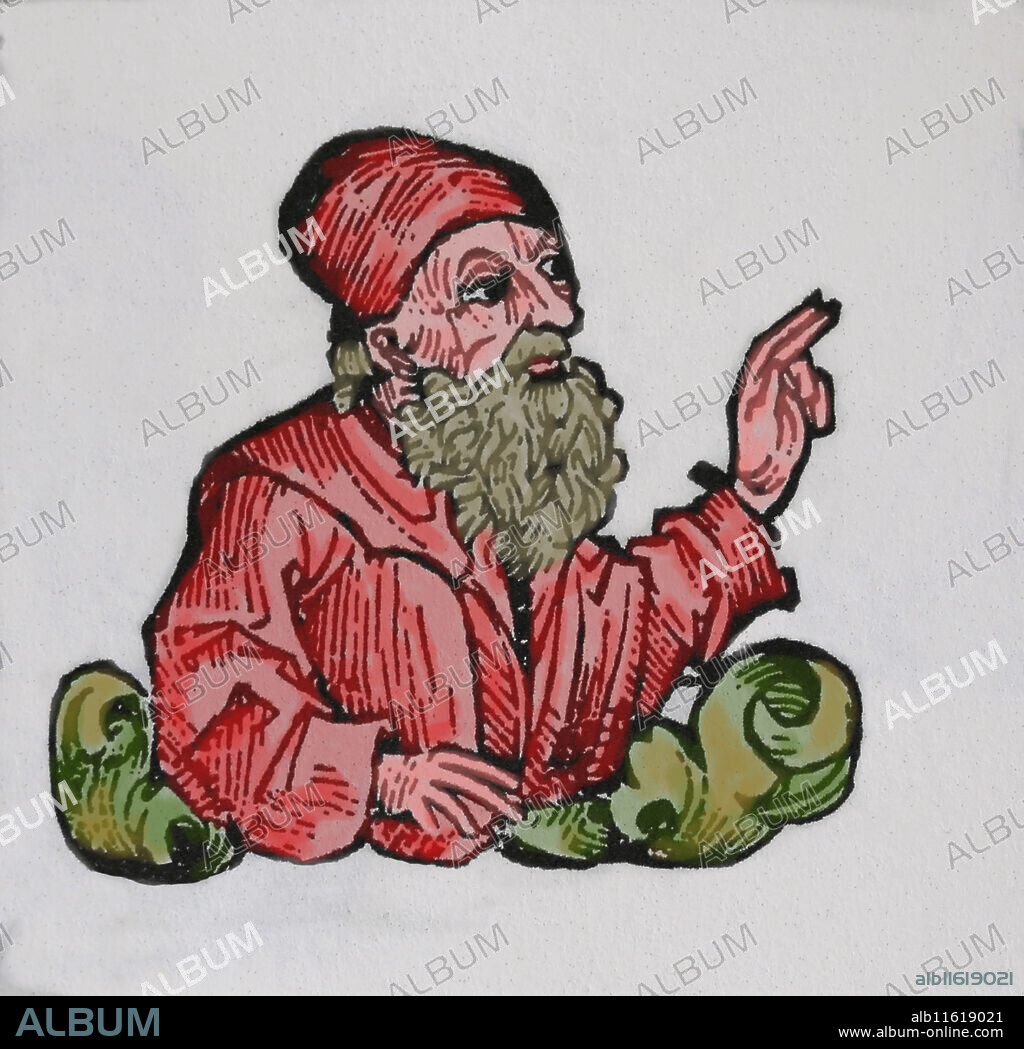 Anaxagoras (c.500-c.428 BC). Pre-Socratic Greek philosopher.  Engraving. The Nuremberg Cronicle", 15th century.