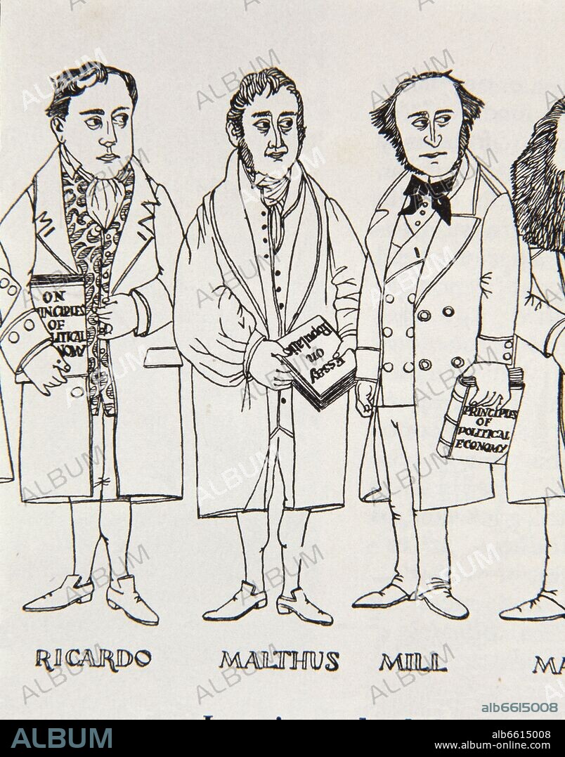 DAVID RICARDO-TOMAS MALTUS Y JOHN STUART MILL (ECONOMISTAS).