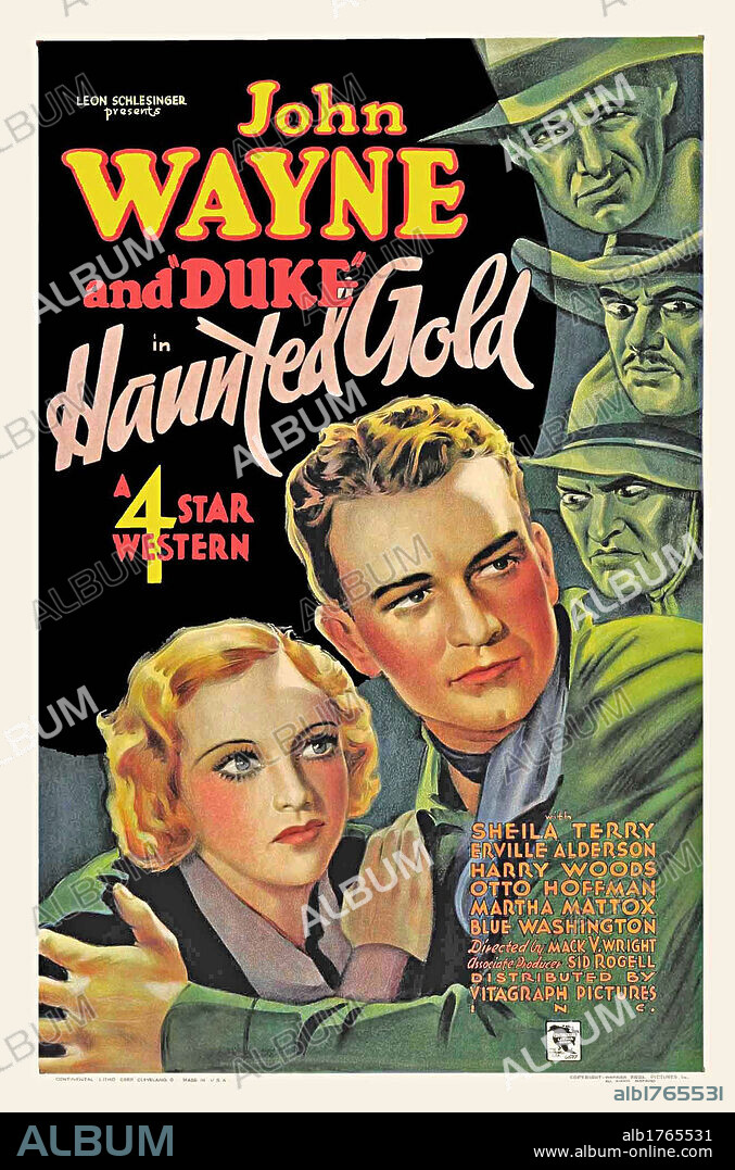 Poster of HAUNTED GOLD, 1932, directed by MACK V. WRIGHT. Copyright WARNER BROTHERS.