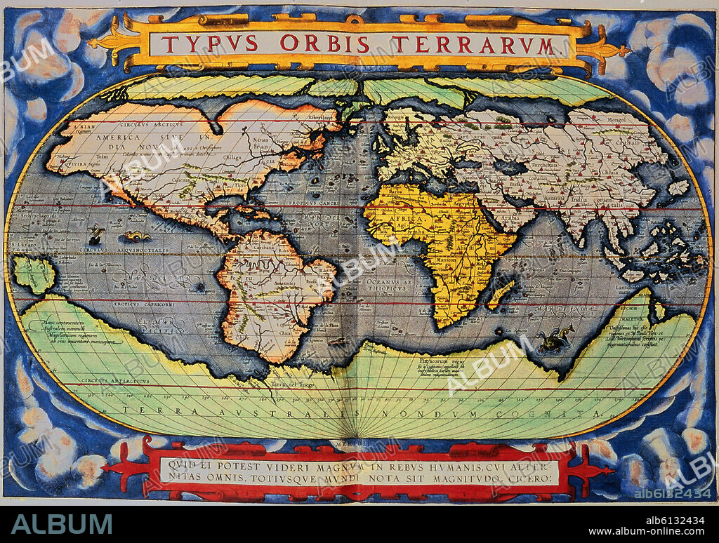 ABRAHAM ORTELIUS (1527-1598). MAPA MUNDI DE 1579-.