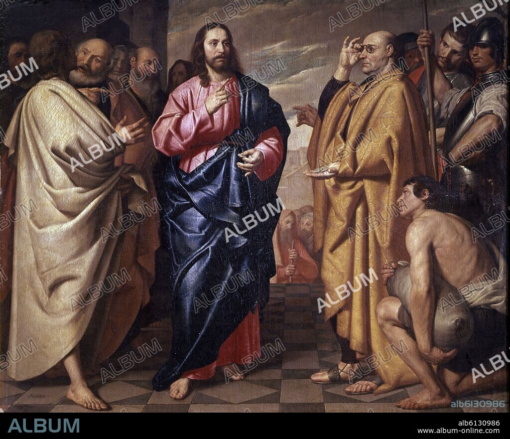 ANTONIO ARIAS FERNANDEZ (1614-1684). The Tribute Money - 1646 - 191x230 cm - oil on canvas - Spanish Baroque - NP 598.