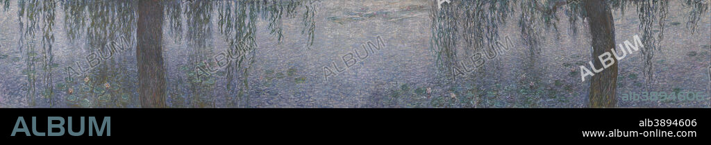 CLAUDE MONET. Le Matin clair aux saules The Water Lilies - Clear Morning with Willows. Date/Period: 1914 - 1926. Painting. Height: 2,000 mm (78.74 in); Width: 12,750 mm (13.94 yd).