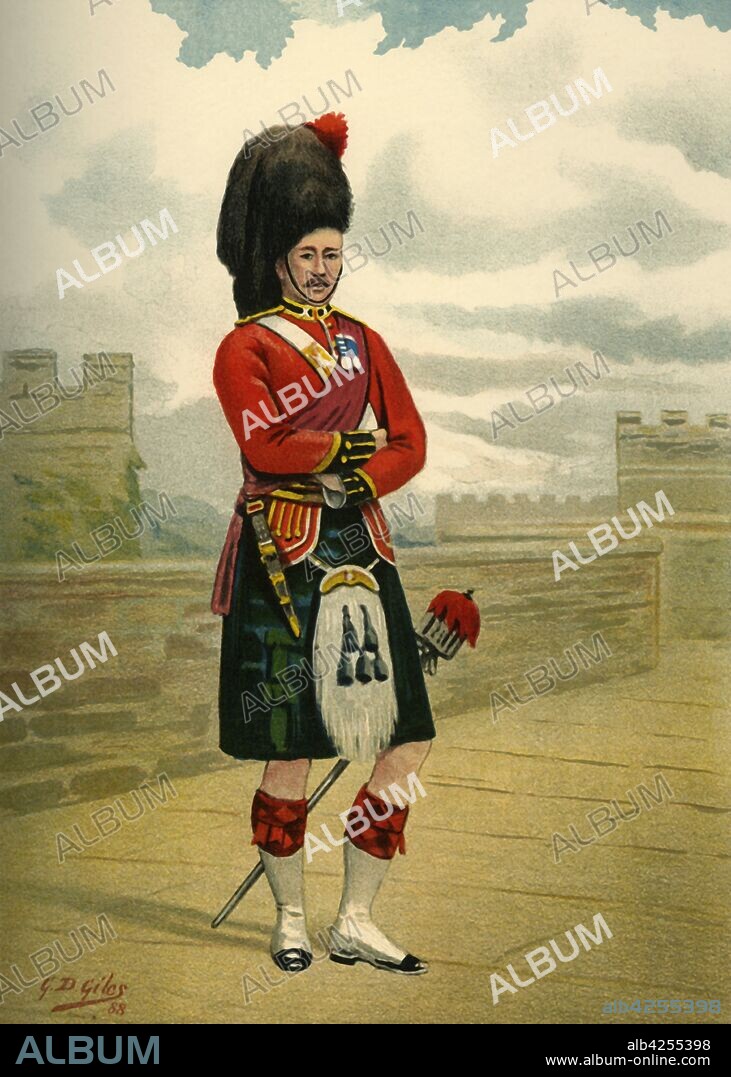 GODFREY DOUGLAS GILES. 'The 42nd - The Black Watch (Royal Highlanders)', 1890. From "Her Majesty's Army, Vol. II", by Walter Richards. [J. S. Virtue & Co., Limited, London, 1890].