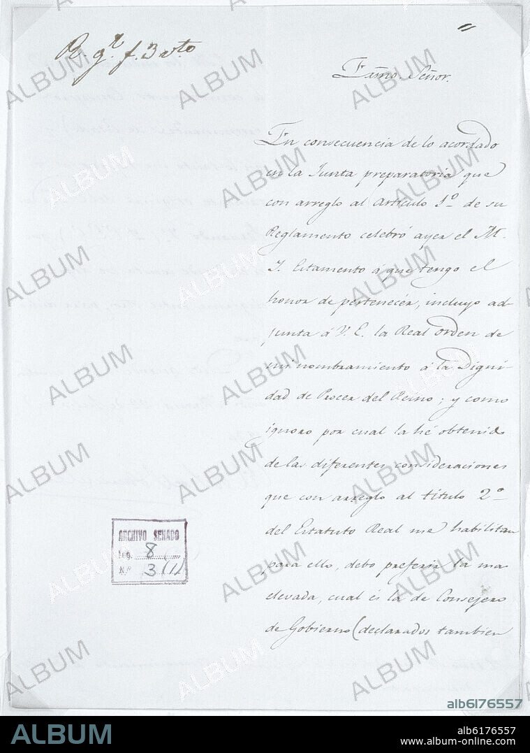 EXPEDIENTE AHUMADA - NOMBRAMIENTO DEL DUQUE DE AHUMADA COMO PROCER DEL REINO - 22/7/1834.