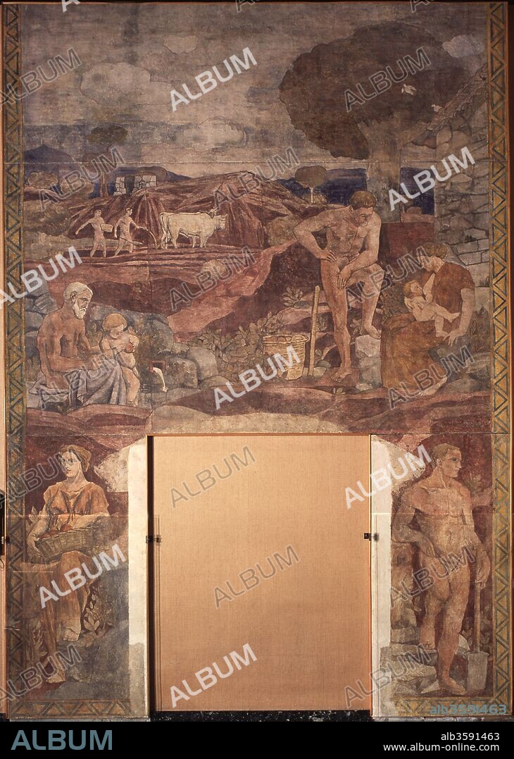JOAQUIN TORRES-GARCIA. Joaquín Torres García / Frescos del Salón de Sant Jordi. Palau de la Generalitat de Barcelona, 1913-1914.