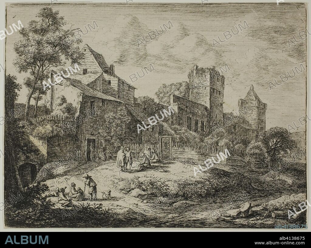 ANTHONIE WATERLOO. La Place Devant l'Auberge. Anthoni Waterlo; Dutch, 1609-1690. Date: 1630-1690. Dimensions: 153 x 205 mm (image); 155 x 207 mm (sheet). Etching on paper. Origin: Holland.