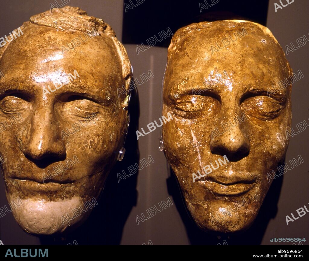 Mormons - Death Masks. Death Masks of the Mormon prophet Joseph Smith and his brother Hyam. Museum of Church History and Art.