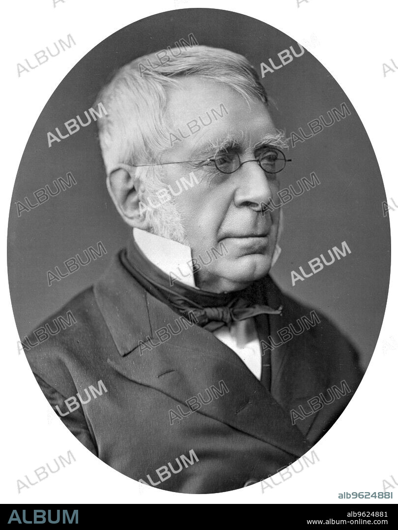 George Biddell Airy (1801-1892), English astronomer and geophysicist, 1877. Airy was Astronomer Royal and director of the Royal Greenwich Observatory from 1835 to 1881. He initiated the efficient and accurate observation of stellar positions, published works on celestial mechanics and made discoveries in theoretical and practical optics. He reorganised the Greenwich Observatory and discovered errors in planetary theory in relation to the motion of the Earth and Venus. In geophysics Airy is best known for his calculation of the mean density of the Earth. He worked it out by using pendulums to ascertain the difference in the strength of gravity between locations at the bottom of a mine shaft of known depth and on the surface.