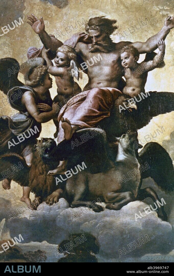 'Vision of Ezekiel', c1518. From the collection of the Palazzo Pitti, Florence, Italy.