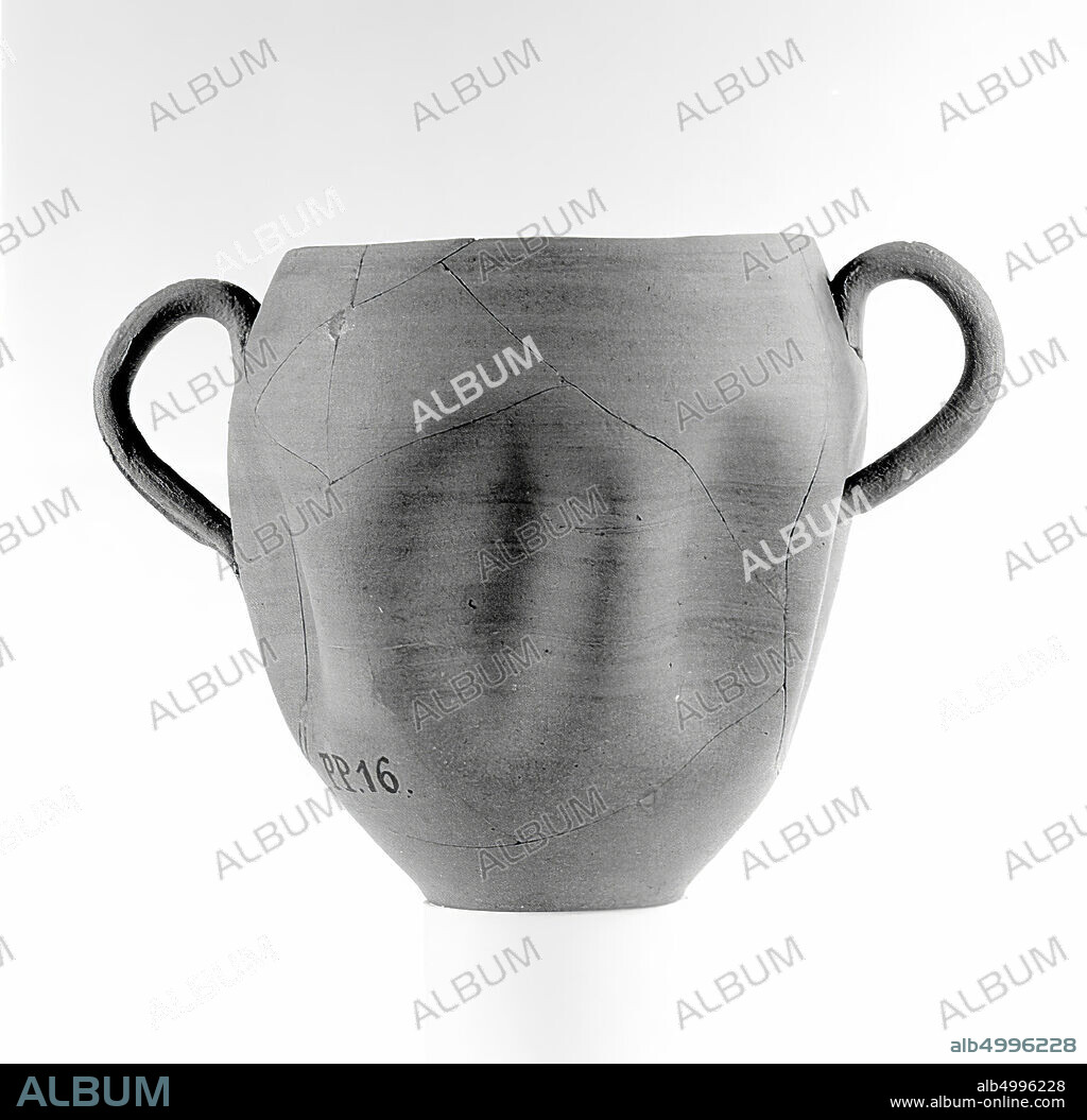 Roman thin-walled true 'cup' with 2 vertical ears. Roman thin-walled true ovoid indented beaker., Vase, mug, cup, dent, ceramic, Roman, thin-walled ware, 8 cm, Roman, Italy, Italy.