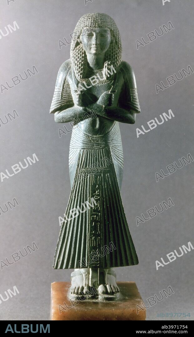 'Shabti or Ushabti', a funerary figurine, Egypt, 18th Dynasty. Found in the collection of the Louvre, Paris.