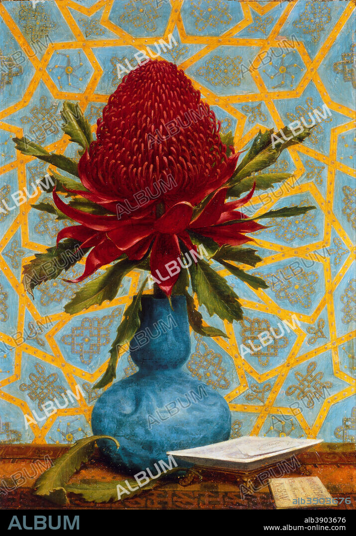 LUCIEN HENRY. Waratah. Date/Period: 1887. Painting. Oil on wood. Height: 683 mm (26.88 in); Width: 524 mm (20.62 in).