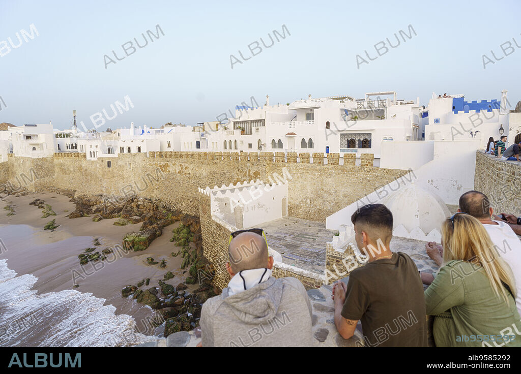Cemetery and Mausoleum of Sidi Ahmed El Mansur, from the Krikia viewpoint, Asilah, morocco, africa.